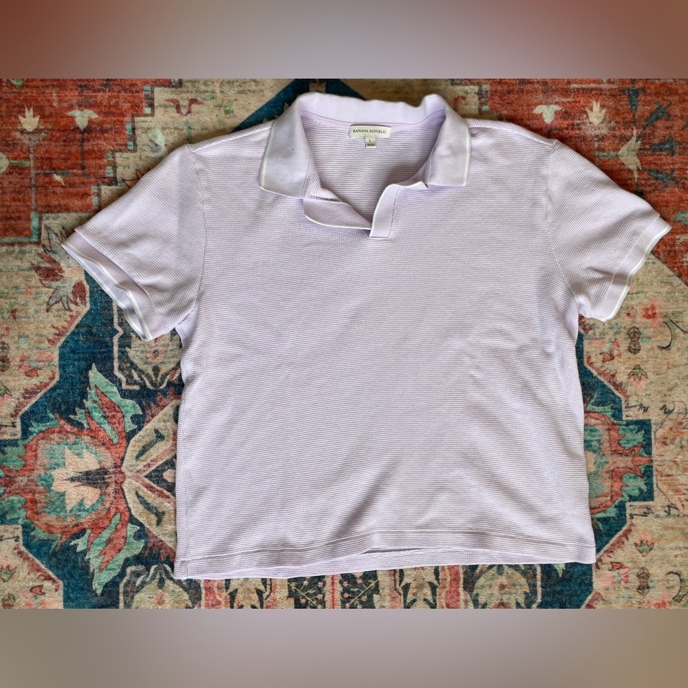 BANANA REPUBLIC Cotton Lavender Shirt Sz L